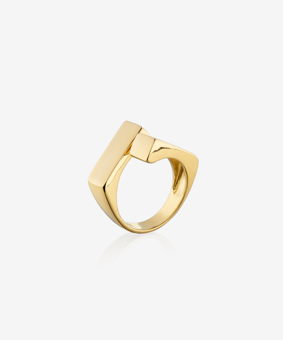 Geometric bold ring golden