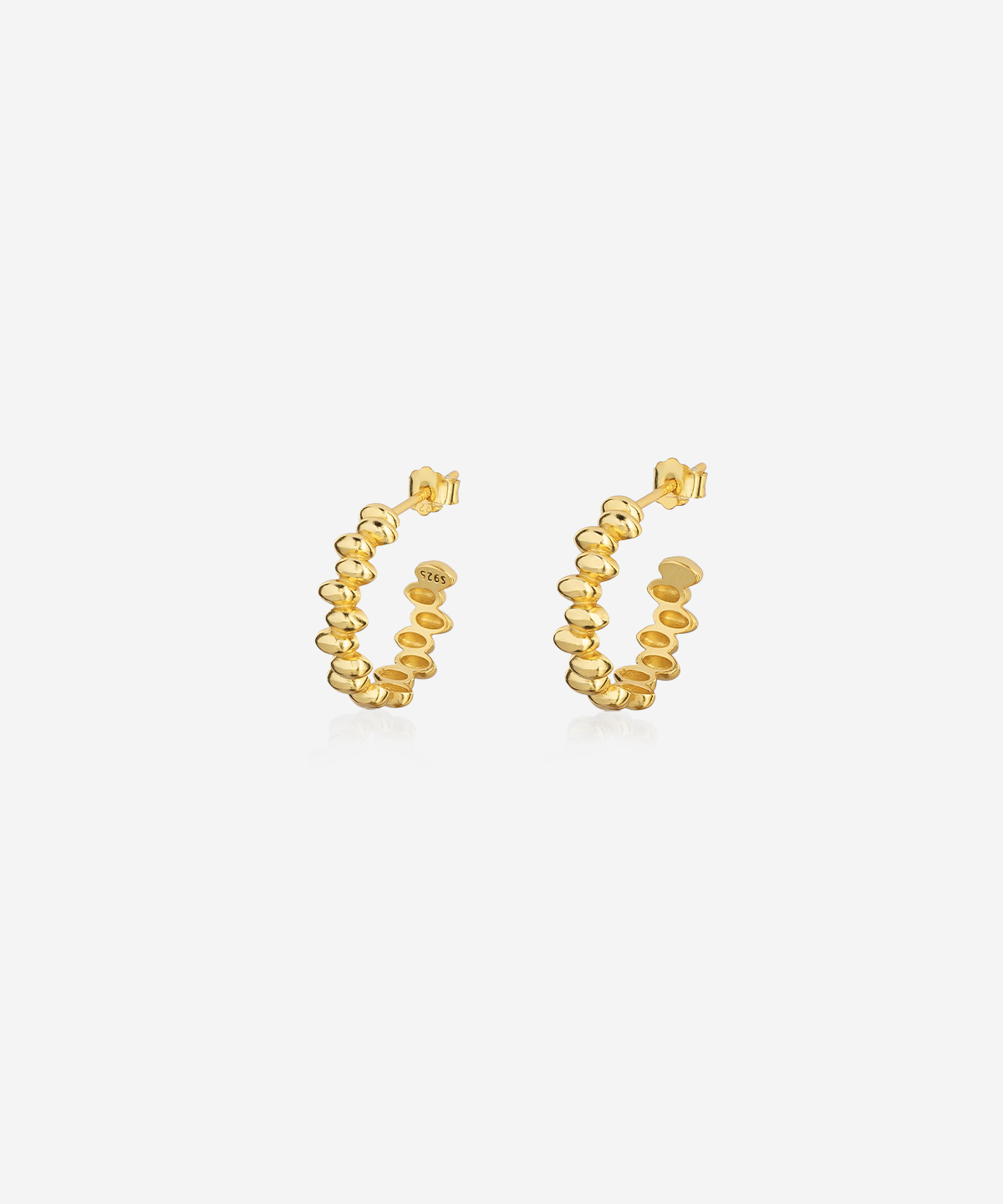 Puffy bubble gold-plated earrings